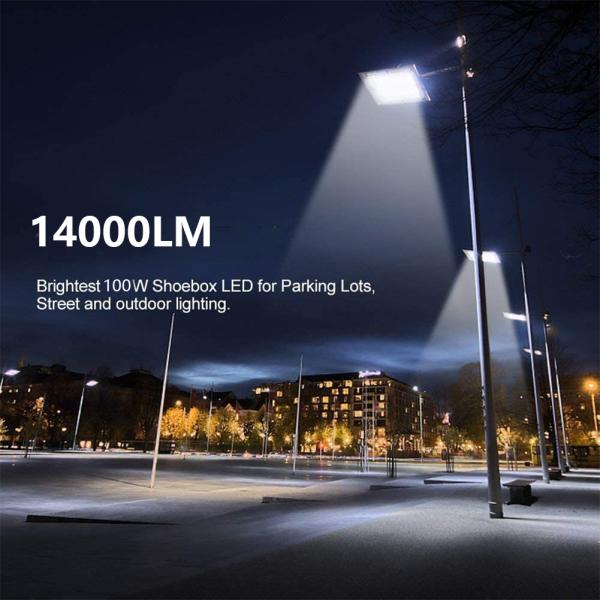 Sports Court 100 Watt Led Parking Lot Lights With Arm Mount 40K 277V