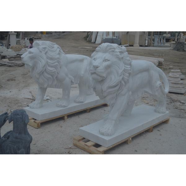 Life Size Decoration 200cm Stone Lion Statue , Stone Carving Sculpture