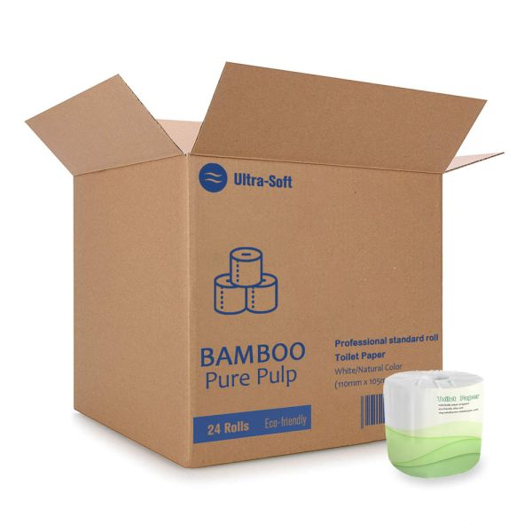 wholesale Standard Roll ultra soft strong Bamboo Pulp virgin 3 ply toilet paper roll