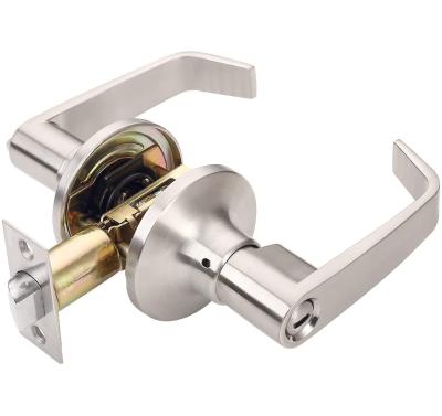 QX01 Matte Black Door Knob, Square Door Lever For Bedroom With Keyed, Passage Door Privacy Locking Interior Exterior Ent