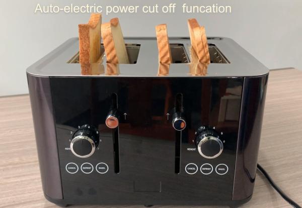 Tostadora doméstica Preto de aço inoxidável Automático Corrente elétrica Função Cortar Logotipo personalizado
