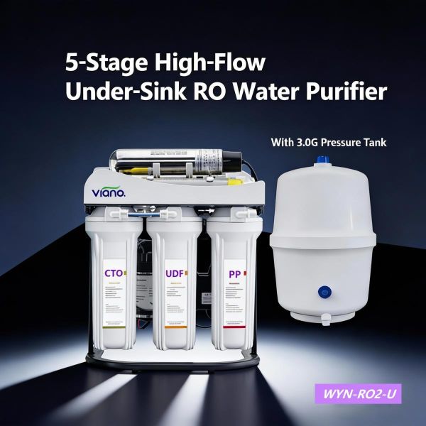 UV Sterilization Under Sink RO Water System 5 Stage With 3.0G Pressure Tank