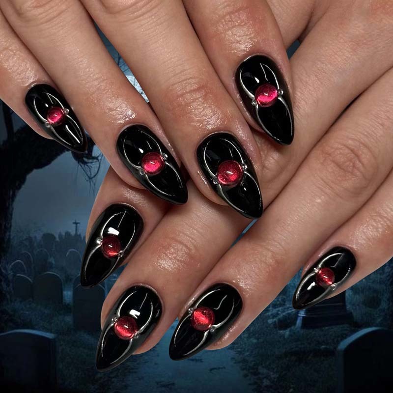 Halloween Wholesale holiday Press On Nails Spider Ghost Pumpkin Skeleton Short