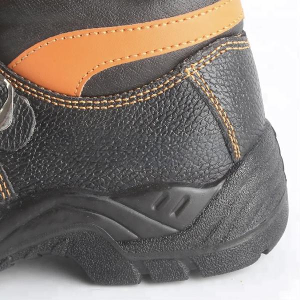Steel Toe Welding Safety Shoes No Lace Mens Leather Work Boots Durable