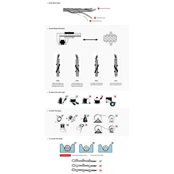 Сгибание 6X7 FC 6X7 IWS 7x7 Оцинкованная стальная проволока для подъема/общего пользования/промышленности/крана