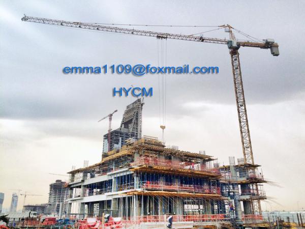 QTZ6513 Top Slewing Tower Crane Free Height 45meters 2.5m Mast Section