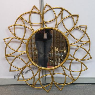 Bathroom Metal Mirror Wall Decor Gold Iron Frame Powder Coating Gold Iron Frame