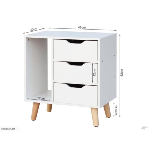 Bedroom 28 Inch Nightstand MDF Wooden Bedside Cabinet Furniture
