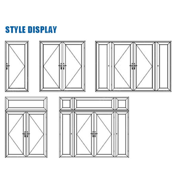 USA American Modern Design Storefront Front Glaze White Swing Entry Commercial Kfc Chicken Aluminium Door