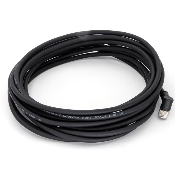 KRONZ Pre-assembled M8 Circular Connector with Molded Cable 3/4/5/6/8 Pin Female Angled IEC 61076-2-101