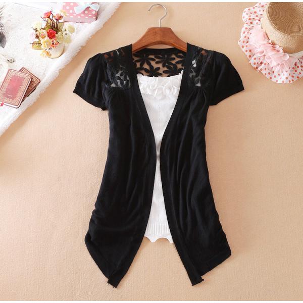 Outwear Cardigan Women Hallow Out Long Sleeve Single-breasted Button Knitted Sweater Crochet Blouse Tops