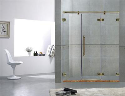 Green Bronze Inline Frameless Glass Shower Doors 8MM Tempered Glass For Home