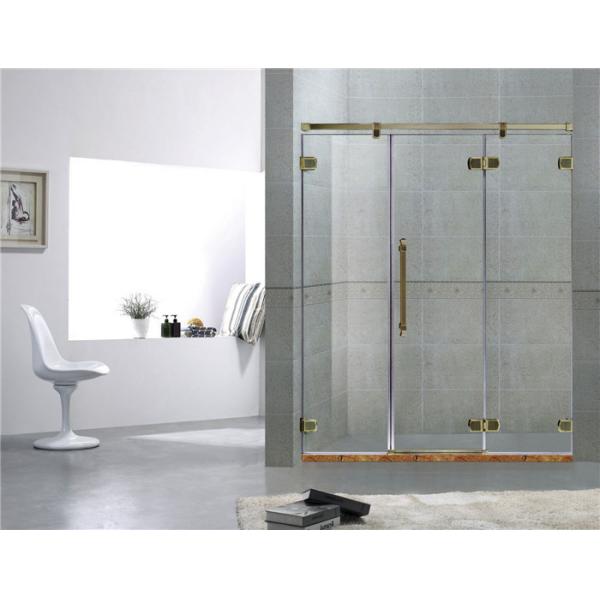 Green Bronze Inline Frameless Glass Shower Doors 8MM Tempered Glass For Home
