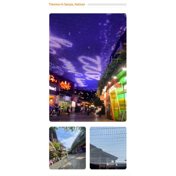 Прозрачный наружный светодиодный сетчатый экран T12 DC12V энергосберегающий