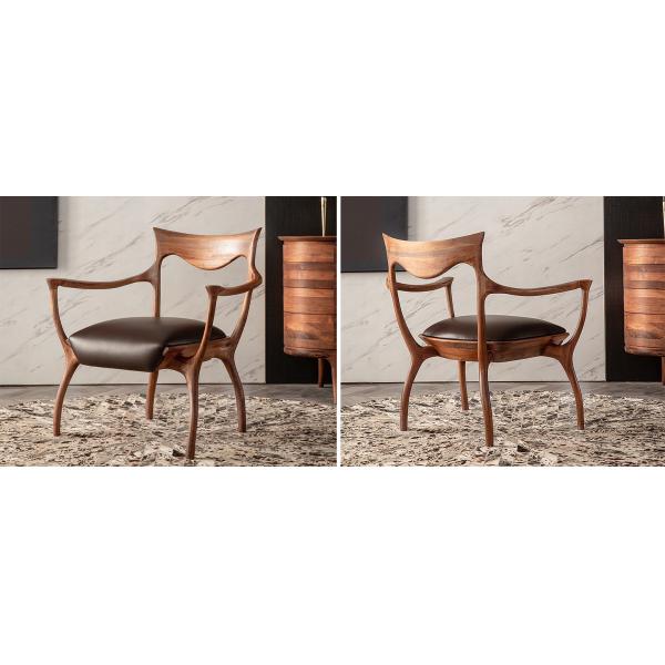 Patented Lounge Comfy Accent Chair New Chinese Style Solid Walnut Wood