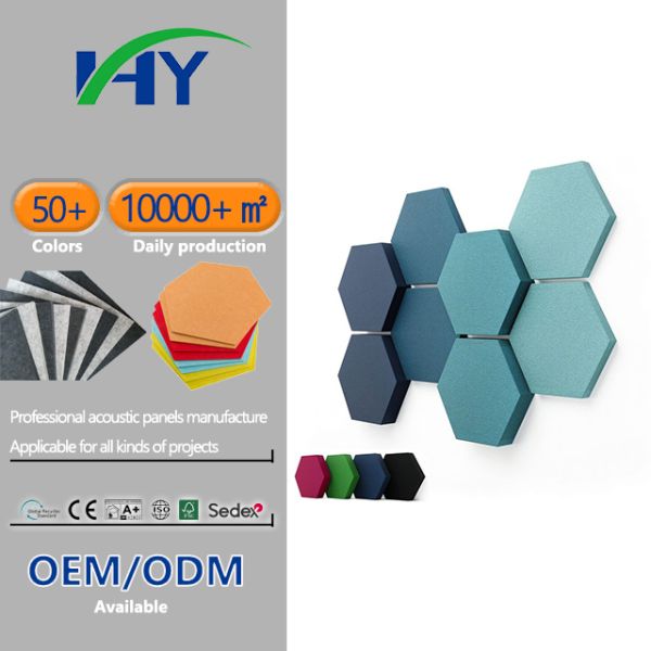 Color Customized Hexagonal Acoustic Panels Flame Retardant For Home Renovation