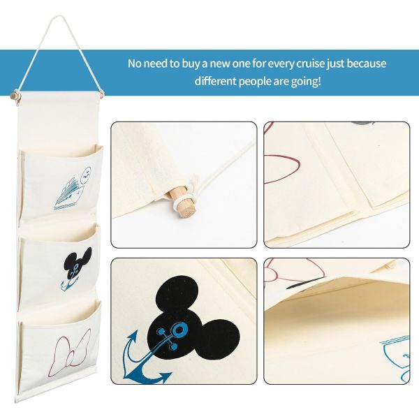 Eco-Friendly Sublimation Cotton Linen Look Hanging Organiser With 3 Or 4 Pockets Diy Photo Printing Reusable Hanging Storage Bag For Home Wall Decor