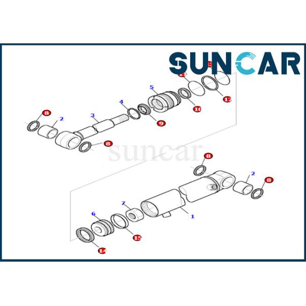 Boom Swing Cylinder Seal Kit Komatsu 878000521 For PC27R-8 Boom Swing Cylinder Sealing Kit Oil And Wear Resistance