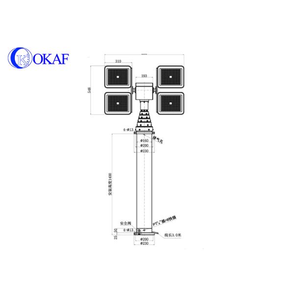 Поляка рангоута алюминиевого сплава земля телескопичного аварийная мобильная поднимаясь светлая/держатель тележки