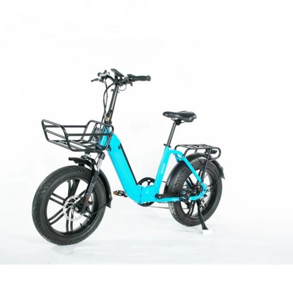 Light Weight 20 Inch Folding Electric Bike , Collapsible E Bike With Basket