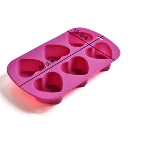 Silicone manufacturer Silicone baking tools 6 cups heart shaped silicone mold SB-009