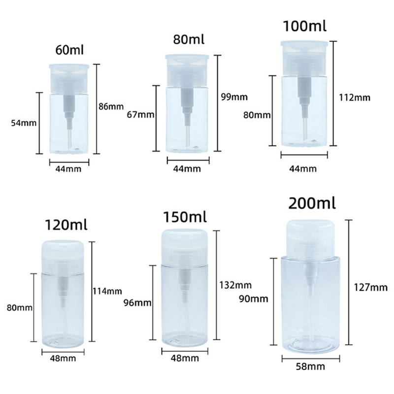 Customizable Leakproof Cosmetic PET Bottles for Nail Polish in 60ml to 500ml Sizes