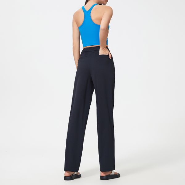 High Stretch Women's Drawstring Waist Pants Loose Fit Breathable for Lounge Outdoor
