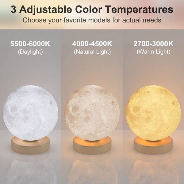Remote Control Moon Shaped Lamp 16W LED Moon Lamp with 10000 Lux Light Therapy