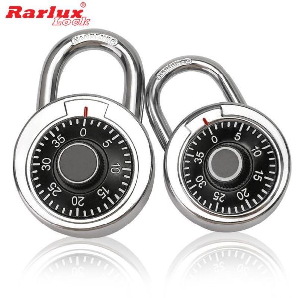 Round Combination Padlock Zinc Alloy Eco-Friendly Password Unlock Master Key Black Color 7mm Shackle School Gym Locker Padlock