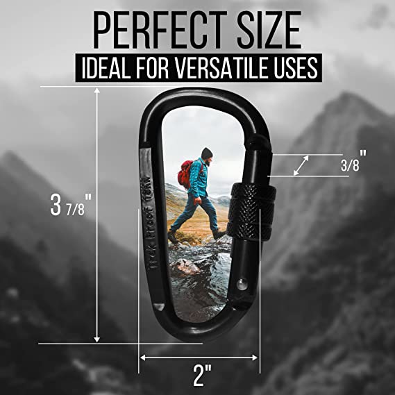 Finish pulido de la industria pesada 18KN Cerradura de carabinero de la hebilla del clip para el campamento de hamaca