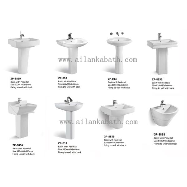 Hot Sale New Design Bathroom Wash Basin White Color Ceramic Standing Pedestal Sinks