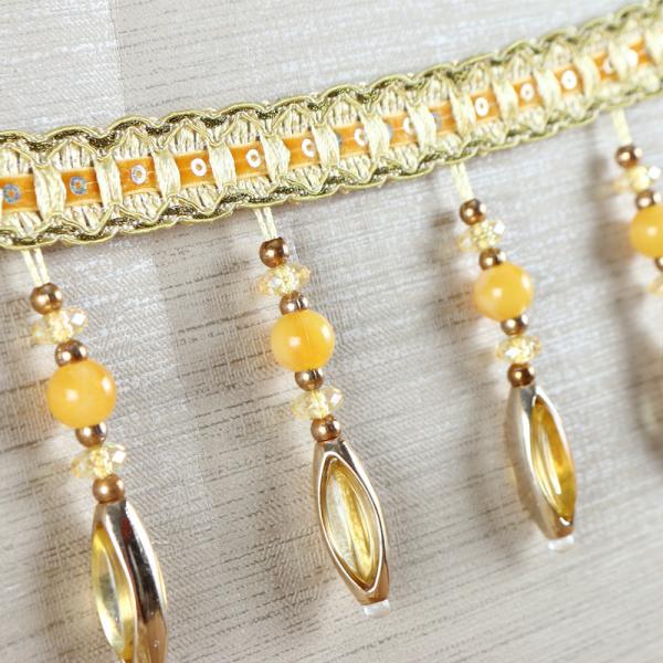 Handmade fashionable chain beads lace tassels fringes for curtain/sofa/pillow decoration