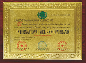 Guangdong  Yonglong Aluminum Co., Ltd.  Сертификации