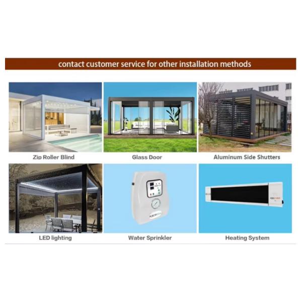 Customised Outdoor Garden Patio Motorised Retractable Roof Bioclimatic Pergola Outdoor