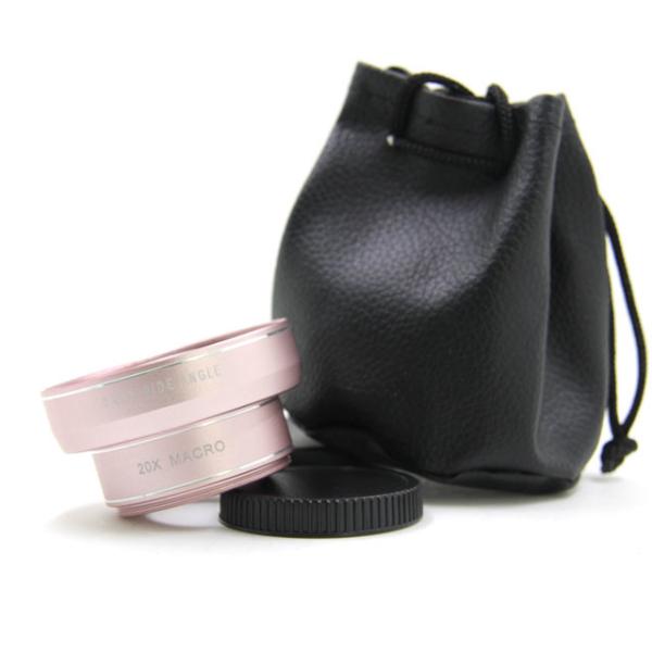 Rose Gold External Phone Camera Lens 0.45X Wide Angle Smartphone Macro Lens