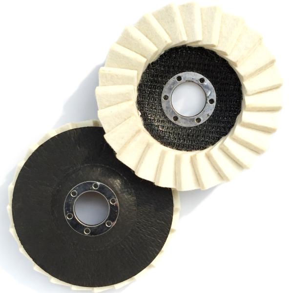 Wool  Flap Polishing Disc 4-1/2 x 7/8  High Density Wool Polishing Wheel for Metal, Aluminum, Stainless Steel & Stone Polishing  Mirror Finish