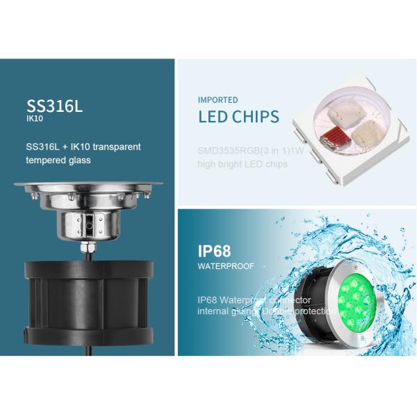 Цвет FCC 600LM IP68 DMX512 изменяя СИД делает центром внимания 18W DC24V SS316L