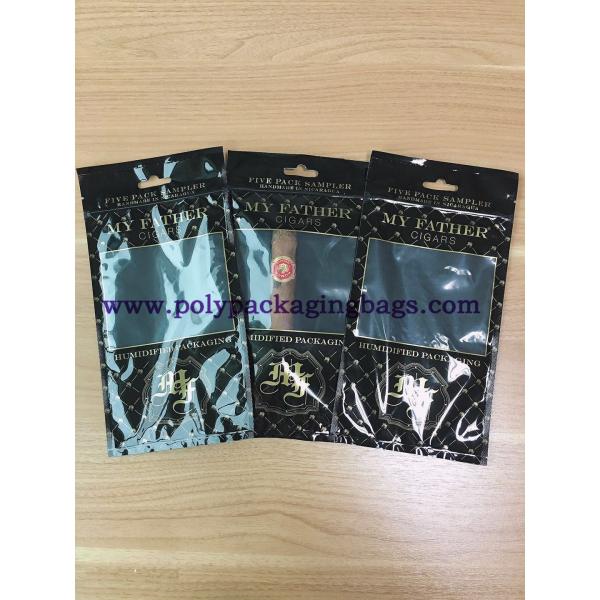 Zip Lock Cigar Humidifier Packaging Bag With Hang Hole And Window