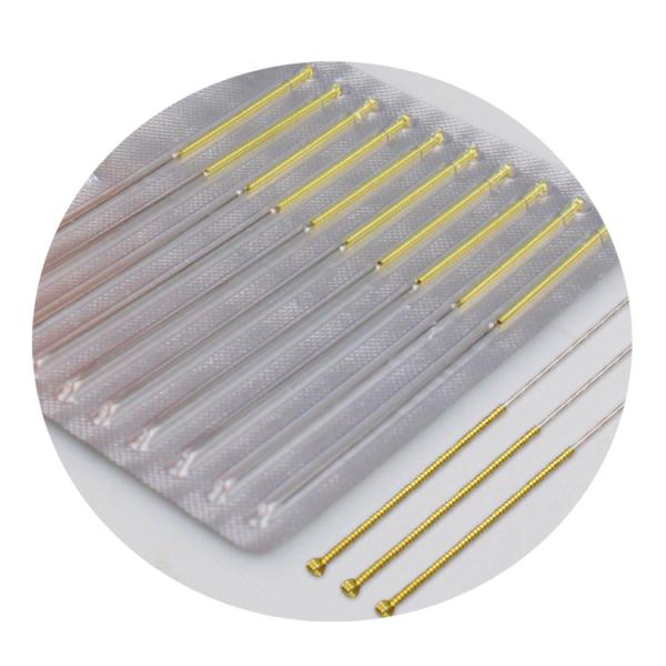 Disposable Sterile Acupuncture Needles 100pcs/Box Brass Handle Aluminum Foil Packing