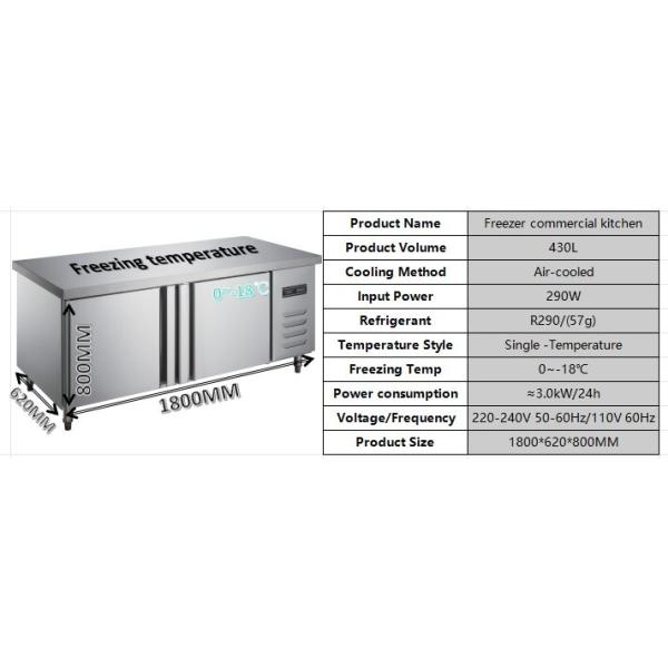 Two Door Commercial Restaurant Freezer 430L Commercial Undercounter Fridge Freezer