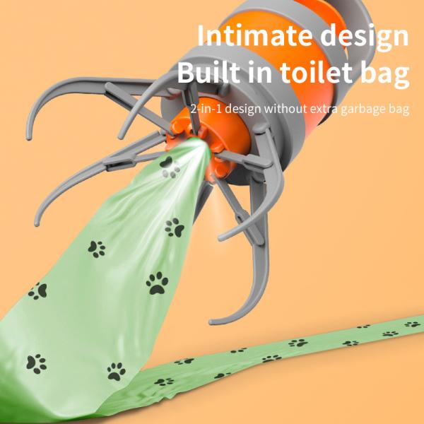 Accesorios para mascotas de plástico Eco-friendly Portable Poop Scooper para perros Naranja