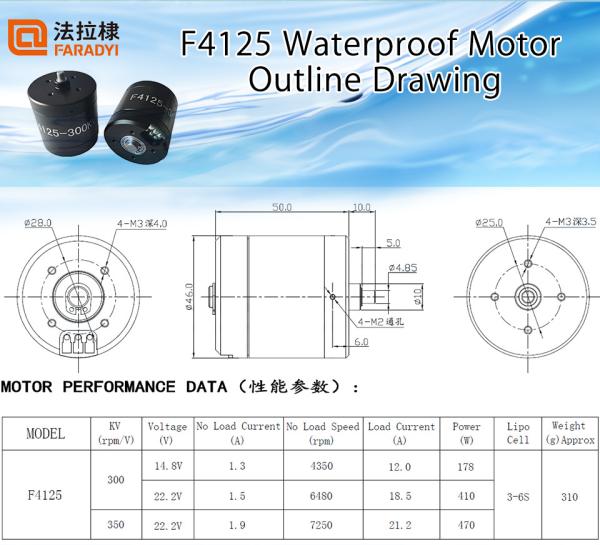 Faradyi Customization High Power And High Efficiency Propeller Potting Waterproof Brushless Motor For Pool Cleaning Marine