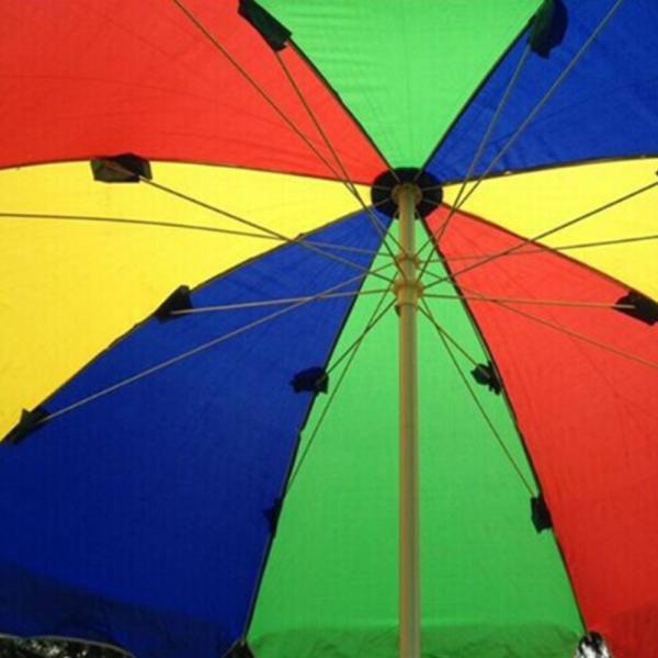 Large Windproof Beach Umbrella With Nestle Cotton Fabric Raffia Pepsi Flower Thatch