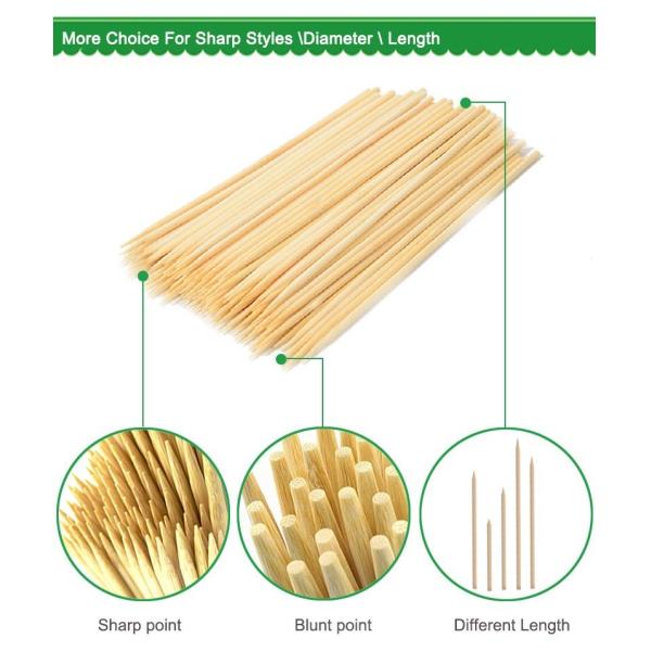 Large Diameter Long Bamboo Round Wooden Sticks for Customized BBQ Skewers Different Sizes