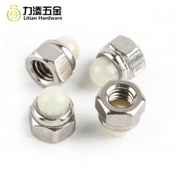 Rubber Hex Stainless Steel Cap Nuts Nature Color GB/T19001 Approved  DIN1587