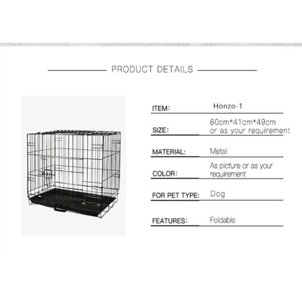 Stainless Steel Foldable Pet Cage Collapsible Metal Pet Crate With Removable Tray