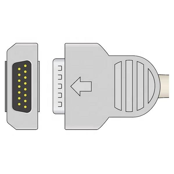 15 штифтовая ЭКГ кабель один кусок 10 лидов с бананом 4.0 Tpu куртка 2029893-001
