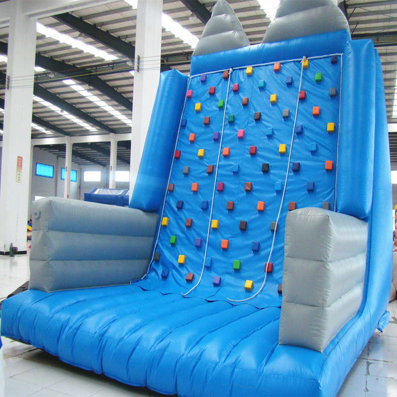 Blue Mountain Inflatable Climbing Wall with Cushioned Landing Area