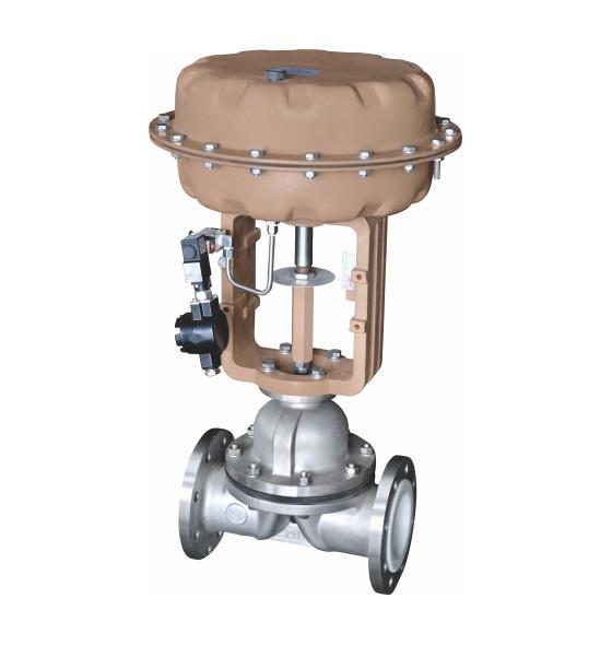Pneumatic Actuated PTFE Lined Diaphragm Valve WCB DN300 For Fluorine Chemical