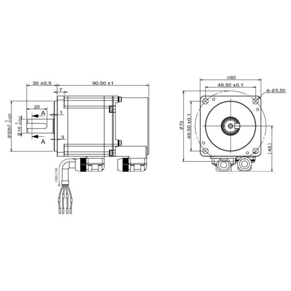 Мотор сервопривода DC 48V мотора сползая ворот 3000RPM 1.27N.M